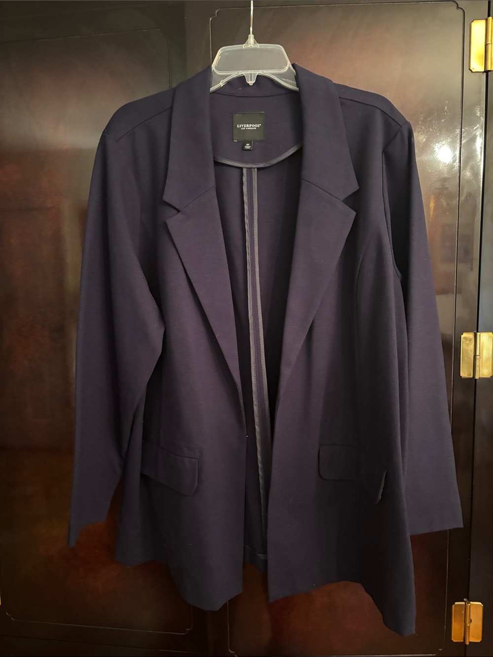 Liverpool also Angeles Size 3X Navy Open-Front Women's Blazer